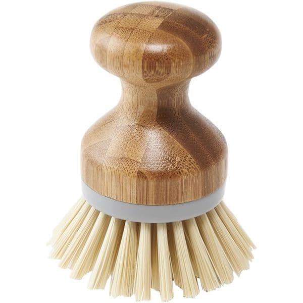 Diskborste med naturlig bambu, natur & grå, grå/trä 2 st
