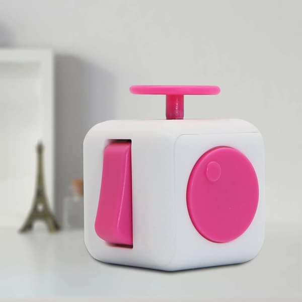 Rubik's Cube fingerspids-spinner stressaflastningslegetøj, velegnet til både voksne og børn. white rose red