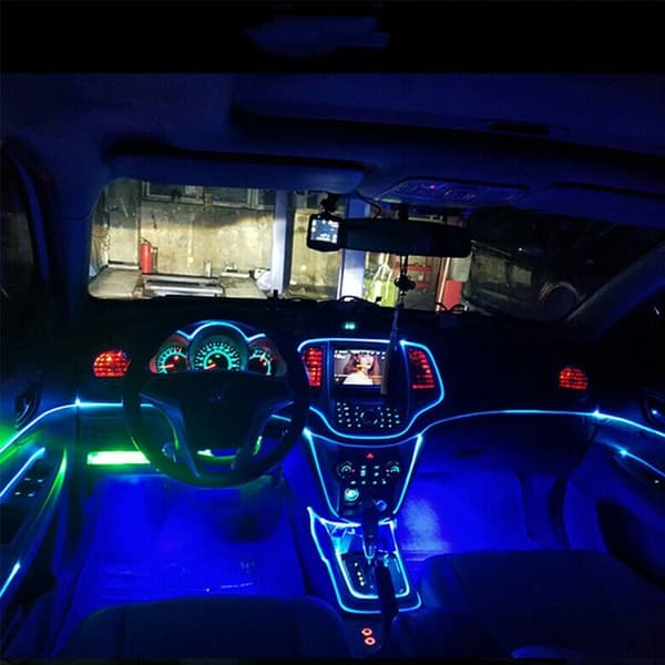 2-meter blå LED bil interiør ambient lys strip/tilbehør Blue