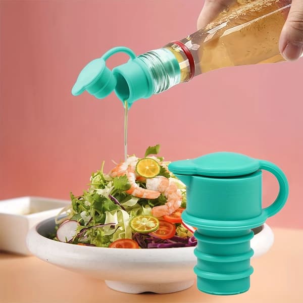 2 stk. silikoneflaskepropper – Vakuumforseglende propper til vin, champagne og sovseglas; multifunktionel konserveringsmiddel, velegnet til fester yellow