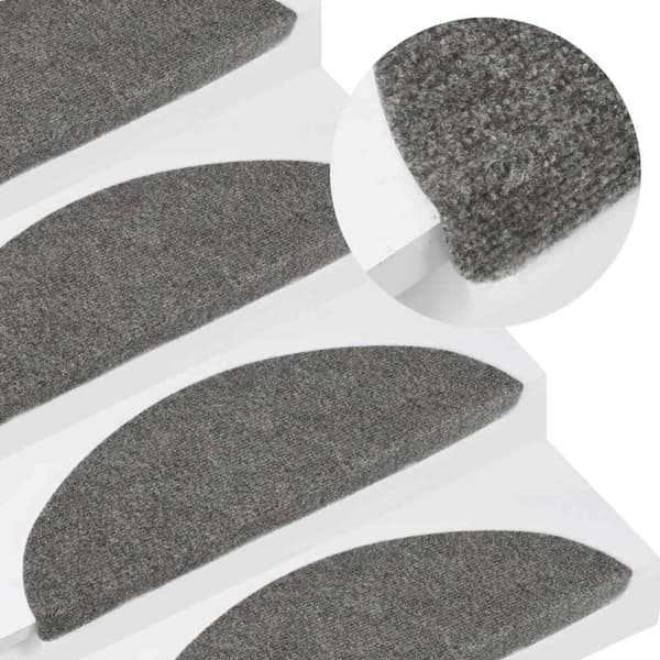 vidaXL Trappetrinnmatter selvklebende 15 stk 56x17x3 cm grå