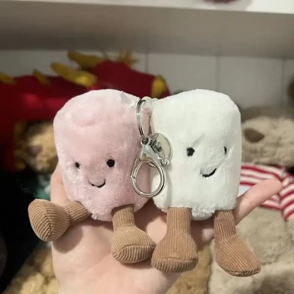 Marshmallow Par Nøkkelring – Marshmallow nr. 2, med støvpose