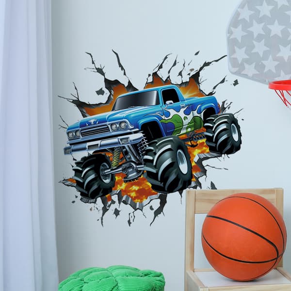3D Racing Car Veggdekor Biler Gutter Rom Veggdekor Barn Seng