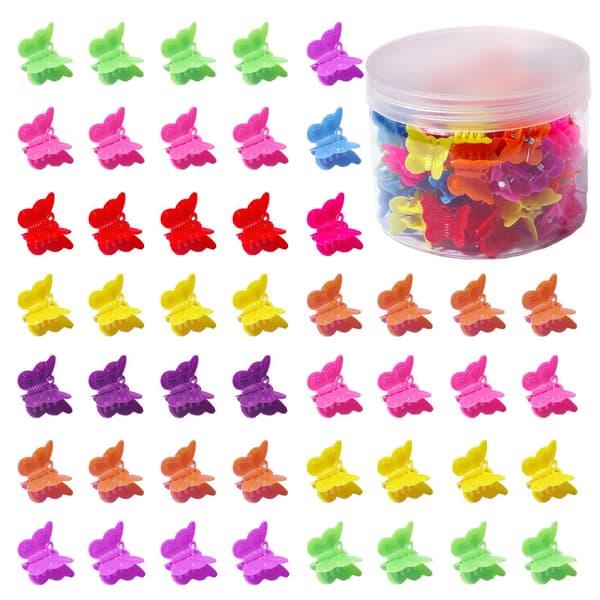 50-styks sæt sommerfuglehårklemmer, pastelfarvede søde accessories, velegnet til piger, kvinder og børn.