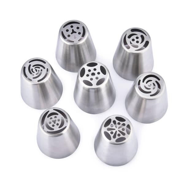 7 stk. metal sprøjteposer, sprøjteposer sølv