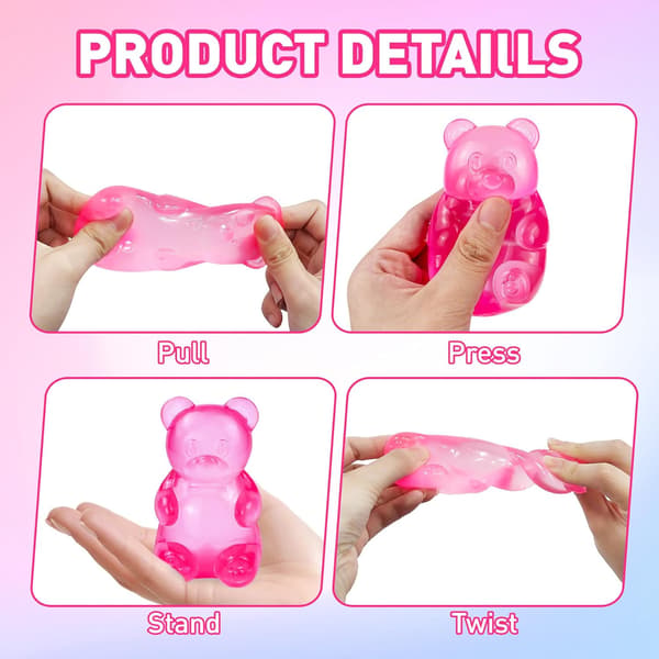 Maltose Squishy Stressaflastningslegetøj pink Candy Bear