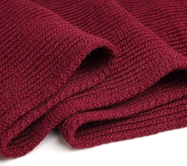 Varma höst- och vinterhalsdukar, unisex enfärgade varma stickade vinterhalsdukar Red