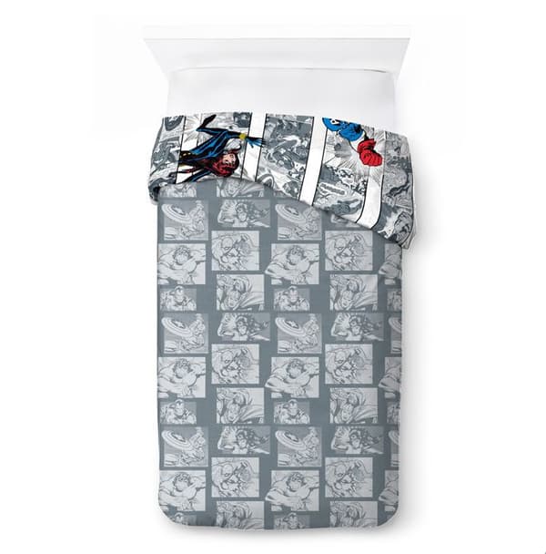 Barnsängkläder - MARVEL COMICS - Comic Cool - Påslakan 140x200 cm - 100% bomull - Marvel-mönster