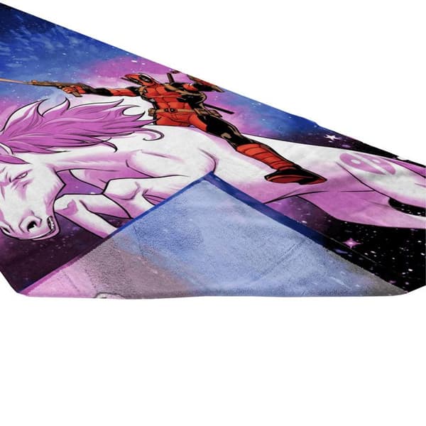 Deadpool Rymdlicorn Strandhandduk Lila, Rosa