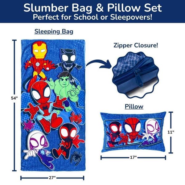 Sovsäck Marvel Spidey och hans fantastiska vänner med integrerat kudde.