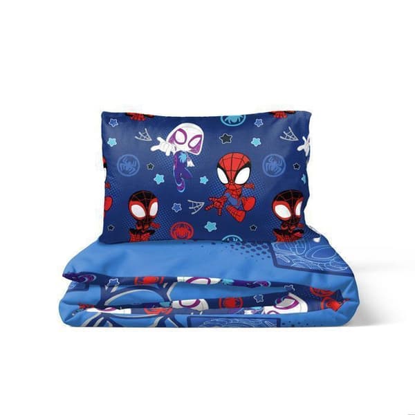 Sängkläder Marvel Spiderman enkelsäng Blå röd