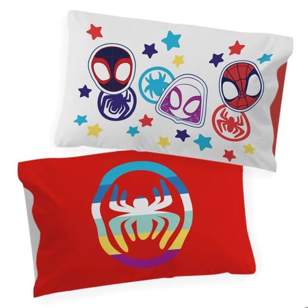 Marvel Spidey och Hans Extraordinära Vänner 100% Bomull Enkel Bäddset - Inkluderar Kuddöverdrag 50 x 70 cm