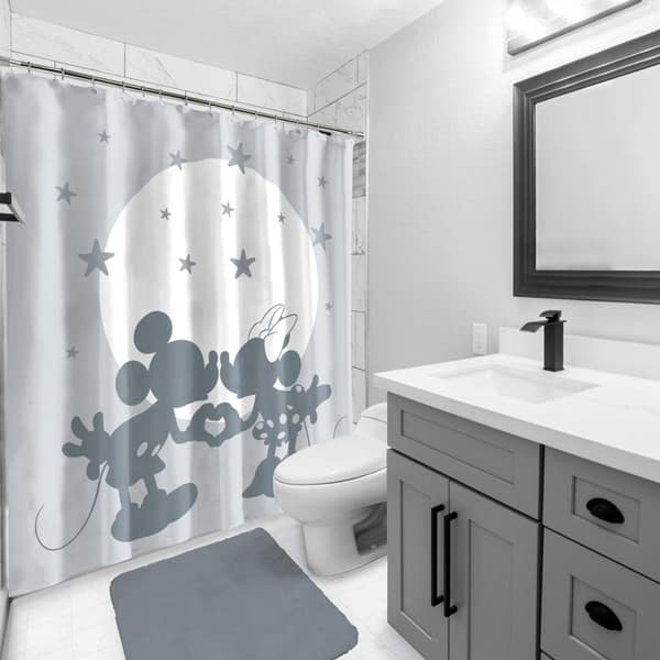 Duschdraperi Disney Mickey och Minnie Svart ros