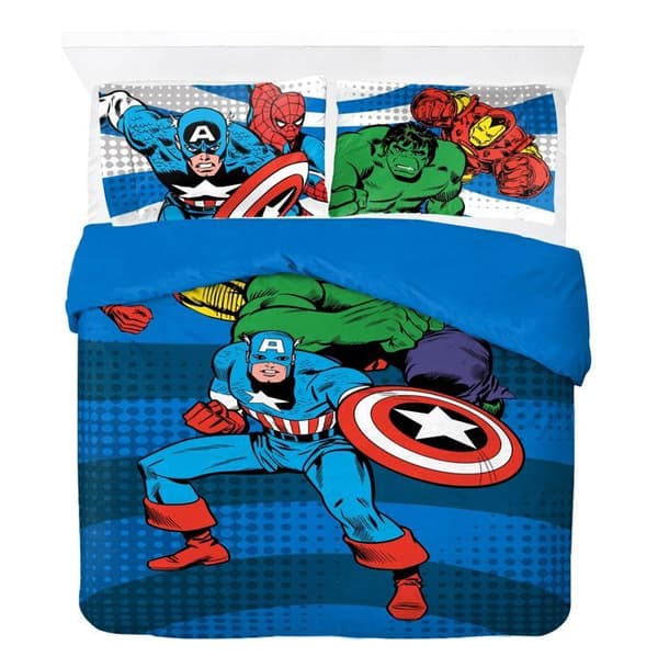 Marvel Comics Avengers 100% Bomull Dubbelsäng Påslakan Set