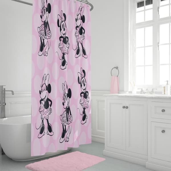 Duschdraperi Disney Mickey och Minnie Svart ros