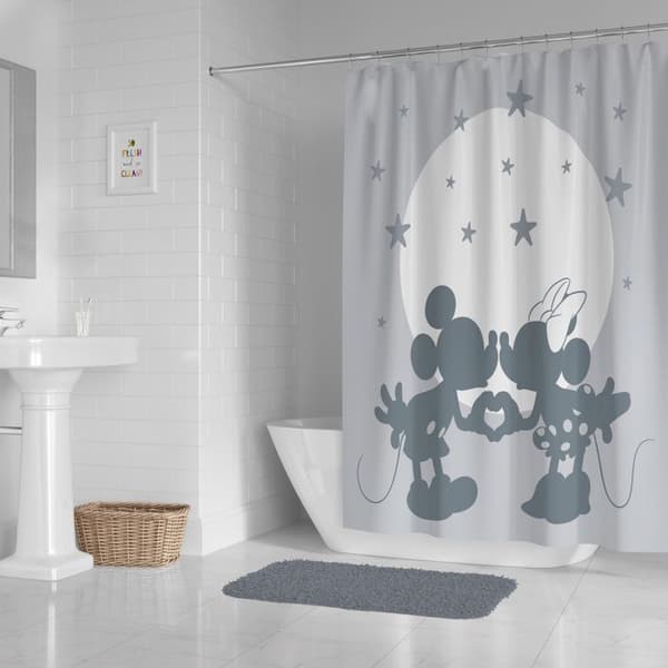 Duschdraperi Disney Mickey och Minnie Svart ros