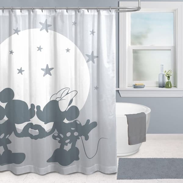 Duschdraperi Disney Mickey och Minnie Svart ros