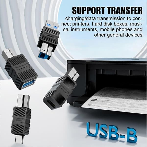 USB Printer Adapter USBA Hun Til USBB Han 3.0 Printer Connector Computer Laptop Scanner Harddisk Dataoverførsel