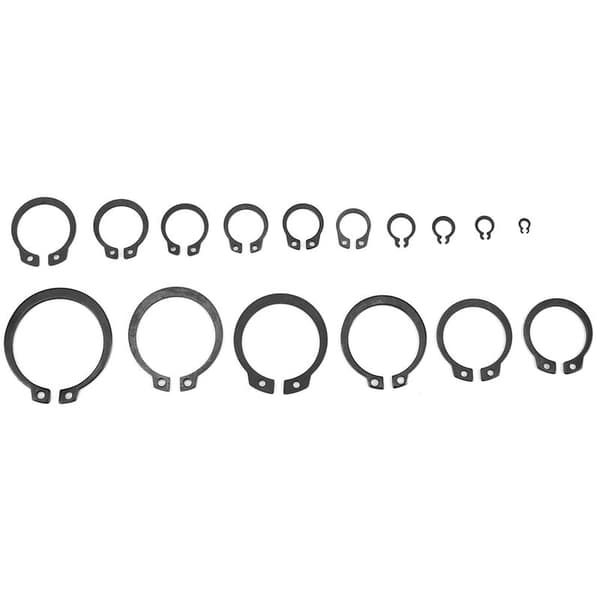 150 stk. låsering-sortimentsett 3mm - 32mm 18 størrelser med boks