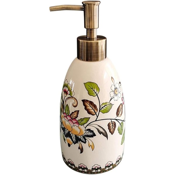 Sæbedispenser med pumpe, retro blomsterdesign 1PC