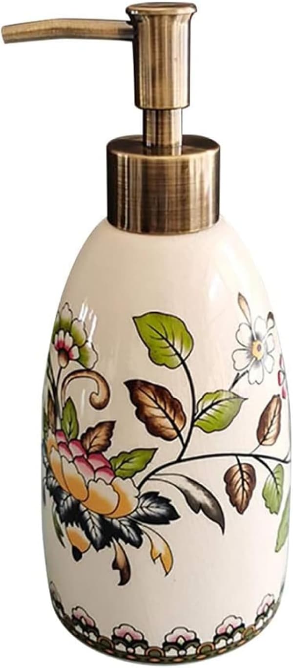 Såpedispenser med pumpe, retro blomsterdesign 1PC