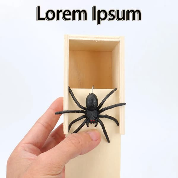 Edderkopp i boks-spøkeleke i tre, Halloween- og julepynt