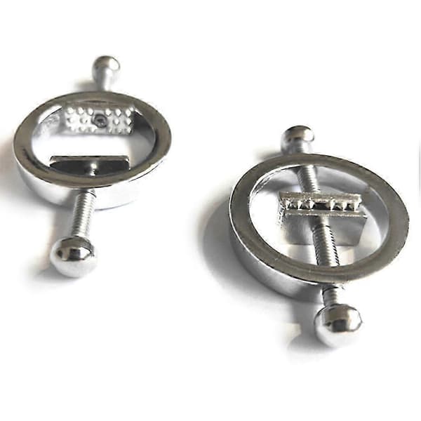 2 stk. Clip-on brystvortepiercinger i rustfrit stål, justerbare smykker uden piercing til kvinder