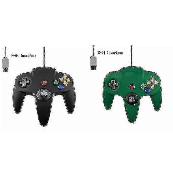 2-pak Klassisk Kablet N64 Controller Retro Spil 64-bit Gamepad Joystick Udskiftning