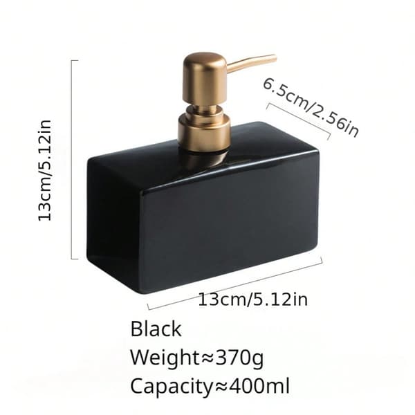 1. Keramisk såpedispenser – Moderne minimalistisk design, ensfarget black