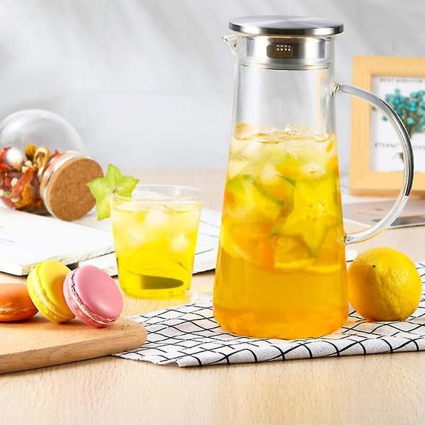 Stor Glaskanna för Kallt Te och Karaff Kompatibel med Te Kaffe Lemonad