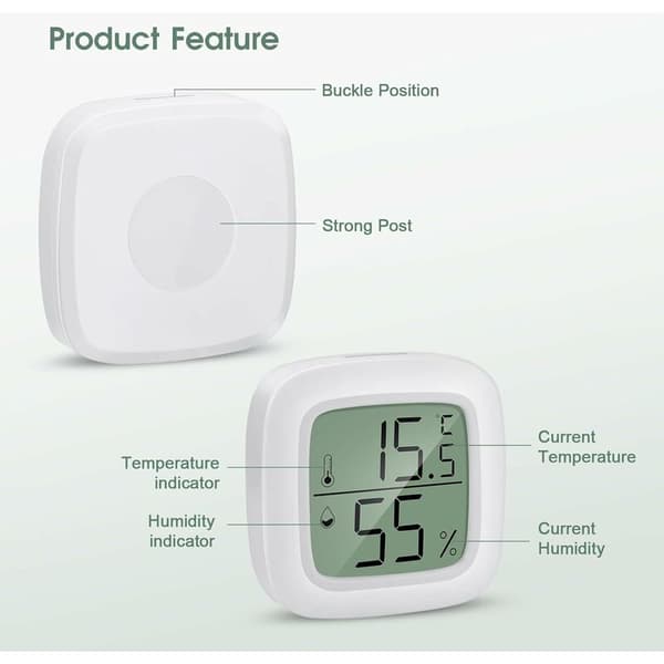 3-pakning Mini LCD Digital Termometer Hygrometer for barnerom, eldre rom, studierom, vinkjeller, etc.
