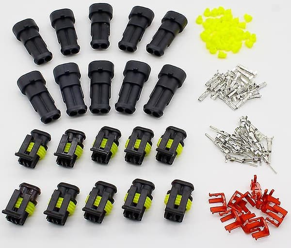 10 Kit 2-polig vattentät elektrisk kontaktplugg