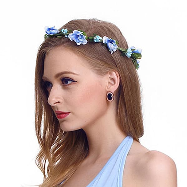 blomsterkrans blomsterhårbånd scrunchie hårtilbehør Lila