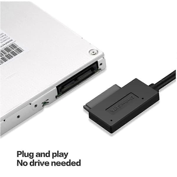 35 cm USB-adapter PC SATA til USB 2.0-konverter Slimline 13-benet 6P+7P CD DVD ROM-drevkabel til bærbar computer