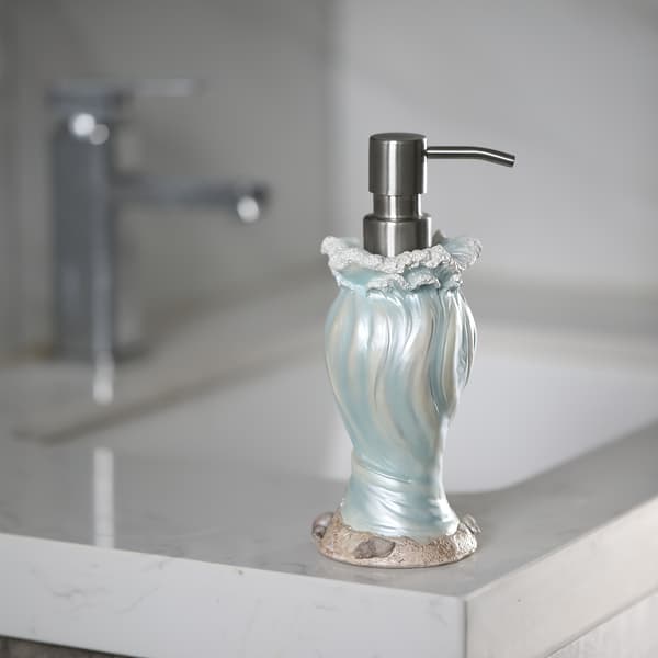 Minimalistisk og moderne bølgeskalsformet sæbedispenser blue