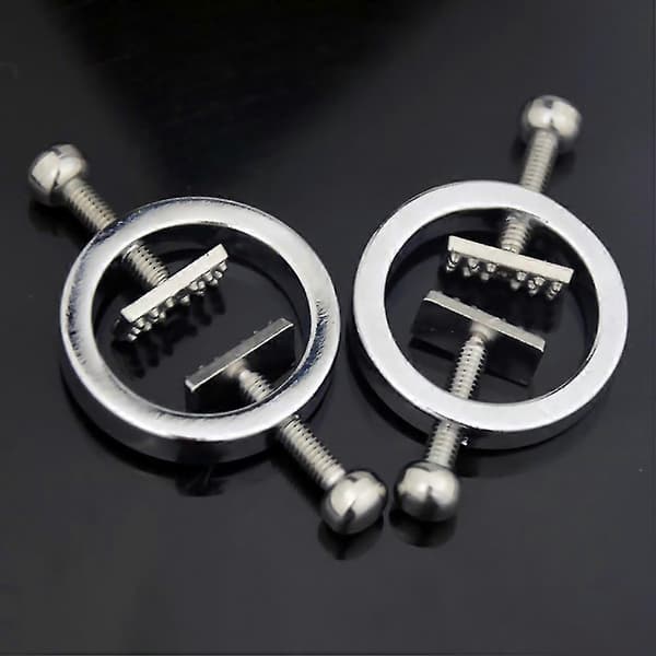 2 stk. Clip-on brystvortepiercinger i rustfrit stål, justerbare smykker uden piercing til kvinder
