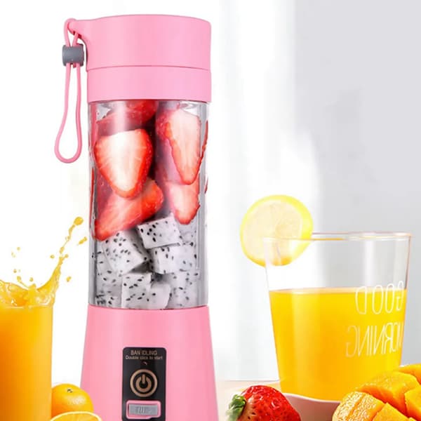 380ML Mini Smoothie Mixer Portabel Elektrisk Maker Stativ Mixer Blender Smoothie Maskin (Rosa)