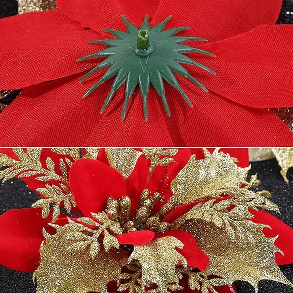 15 stk. røde kunstige juleblomster – dekor til tre og krans