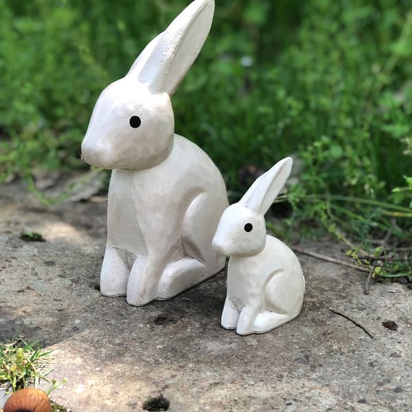 To superpopulære nuttede kaninfigurer i resin 2pc