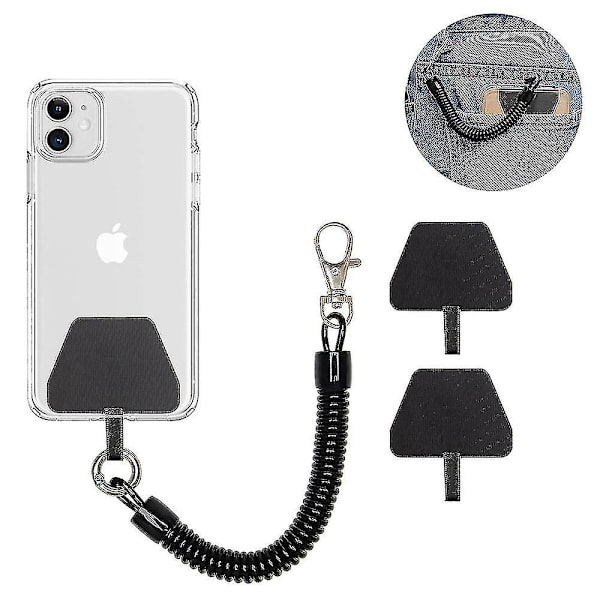 Mobiltelefon Lanyard Tether med Patch, universell smarttelefon håndleddsstropp