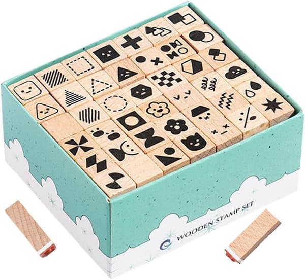 Geometriskt Djurstämpel Tryckleksaksset, Set med 42 Scrapbook-tillbehör