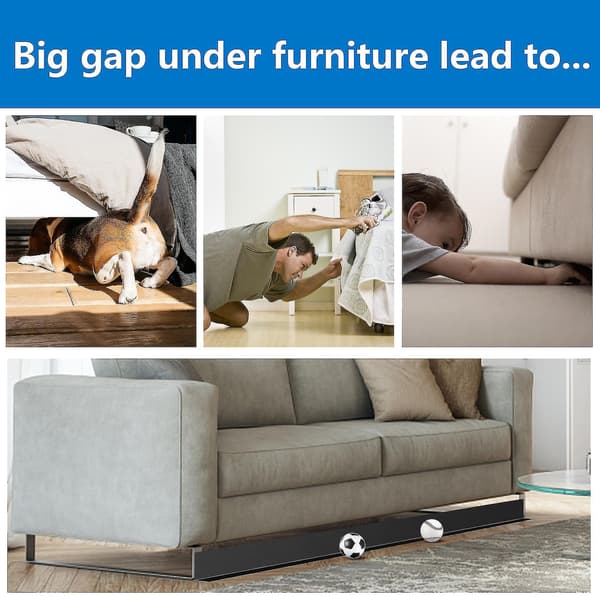 Pvc Under Sofa Blokkere Kan Klippes Sofa Baffle Undgå Legetøj, Der Glider Under Møbler (Sort)