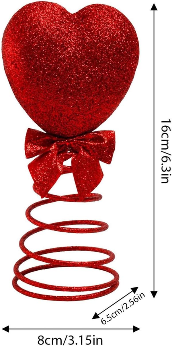 Valentinsdag juletrepynt - En glitrende hjerteformet romantisk dekorasjon red