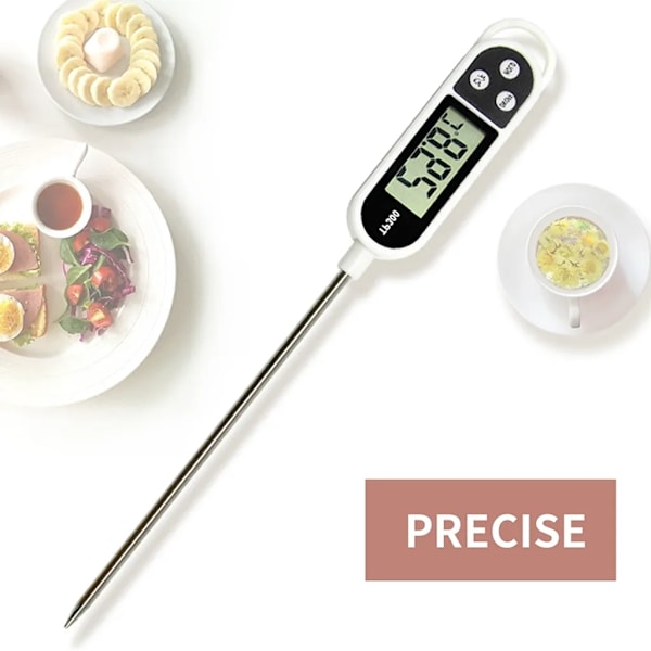 Set med 5 digitala termometrar, stektermometer, kötttermometer, LCD grill BBQ kött, grilltermometer