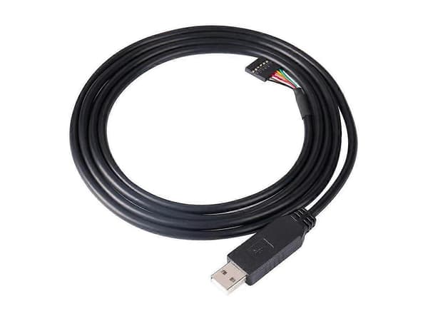 USB til TTL Seriel 5V Adapterkabel med FTDI FT232RL Chip 6 Pin 0,1 tommer Pitch Hun Socket Header UART IC Windows 11 10 8 7 Linux MAC OS (6ft, Sort