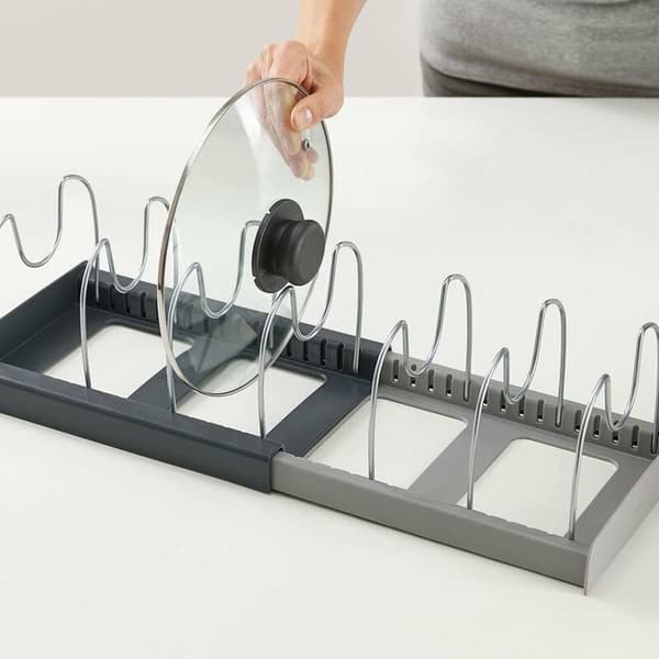 Drawerstore Udtrækkelig Køkkenredskabsarrangør Plast Grå