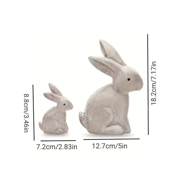 To superpopulære nuttede kaninfigurer i resin 2pc