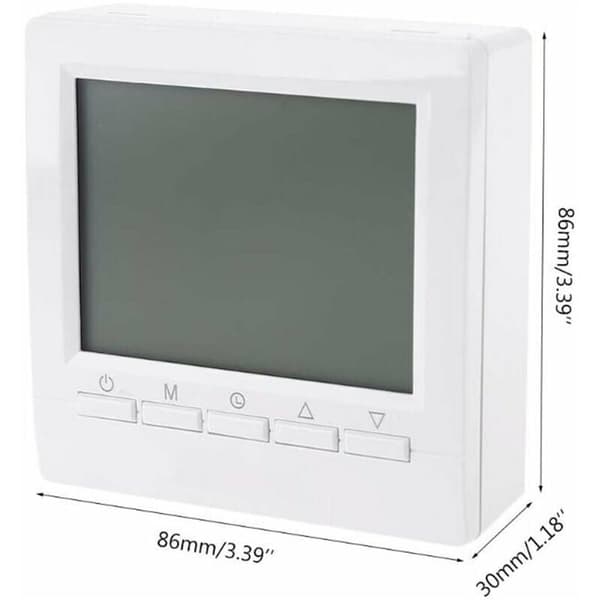Smart väggtermostat med LCD-display för golvvärme - vit bakgrundsbelysning