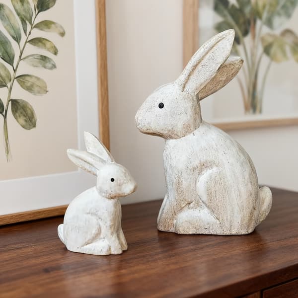 To superpopulære nuttede kaninfigurer i resin 2pc