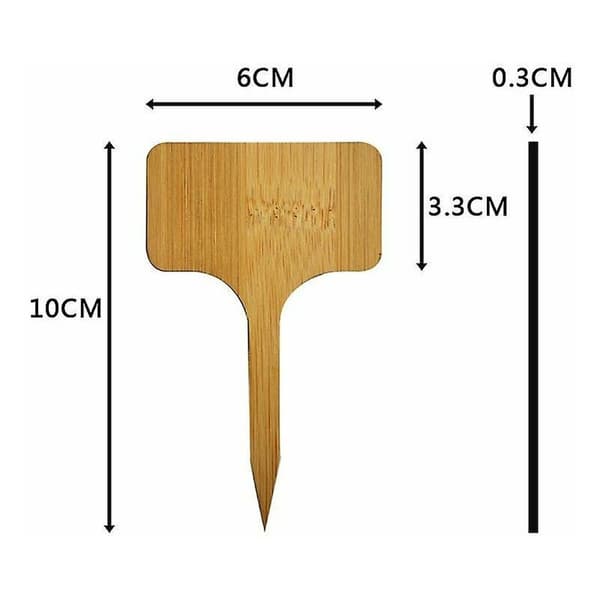 50 T-formade bambu växtetiketter, trä växtskyltar